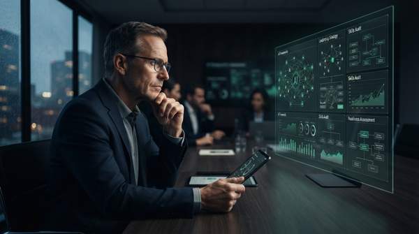 Editorial illustration for The Real AI Skills Gap Is Managerial: A Leader's Framework for Assessing Readiness